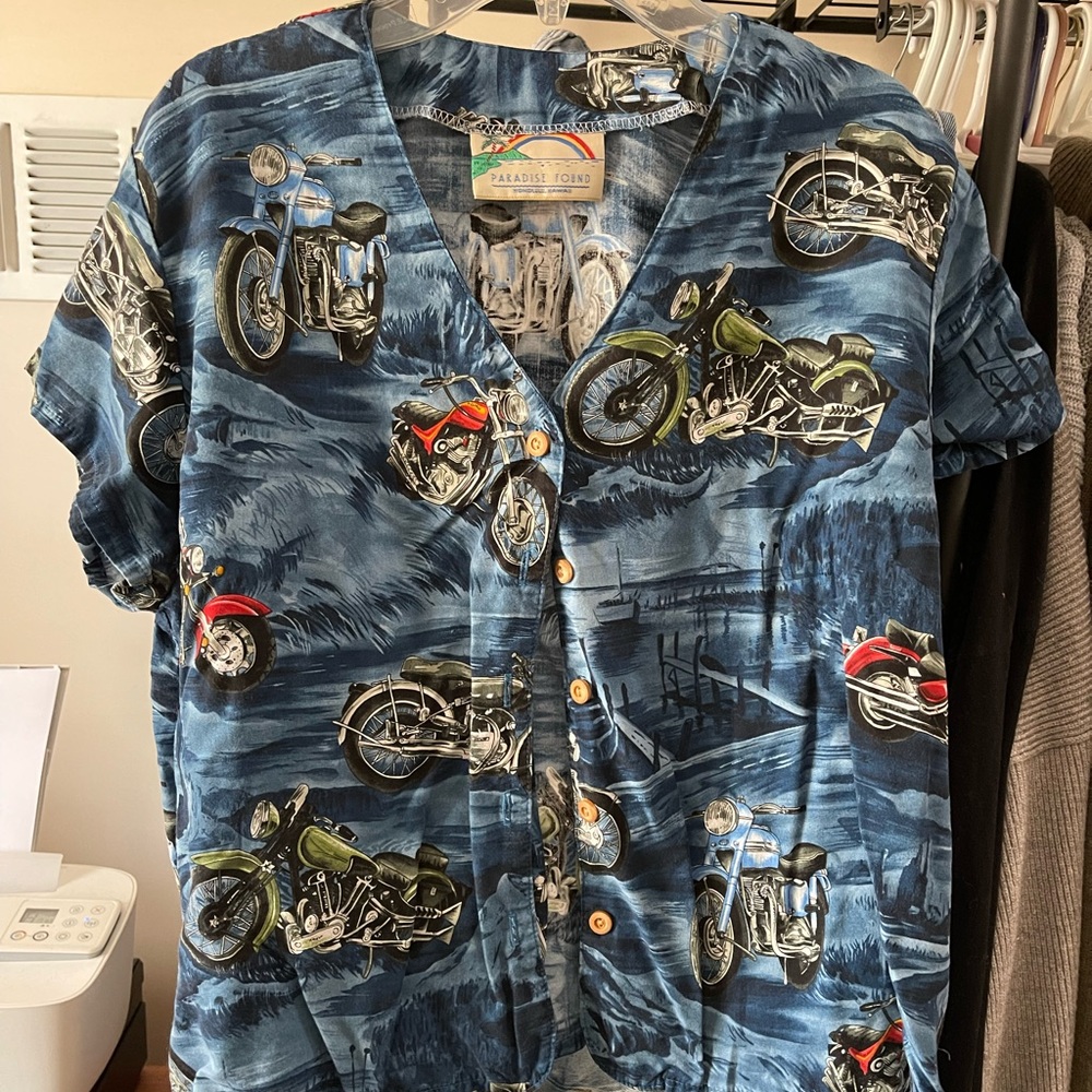 Hawaiian Motorcycle Button Up